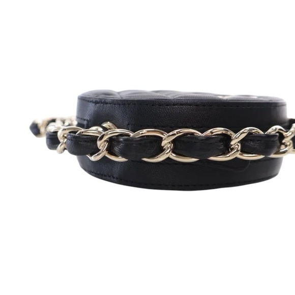 Chanel  Lambskin Quilted Chain Round Mini Clutch Black - Picture 8 of 16